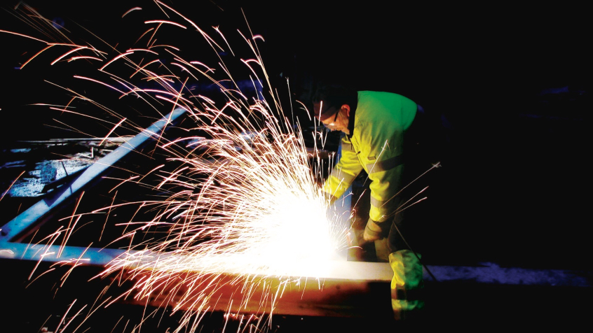 Person som utfører varmt arbeid