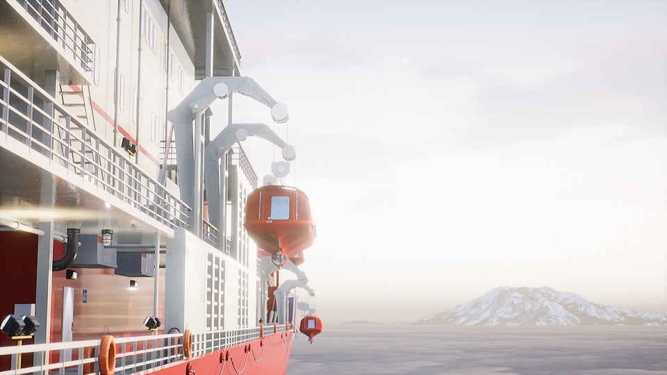 Large cargo ship at sea