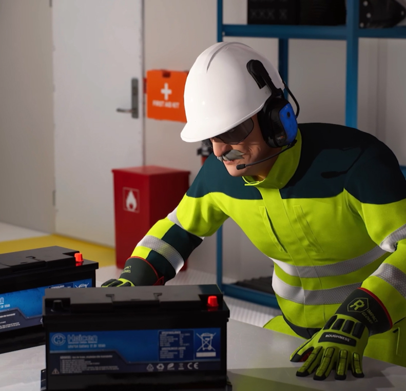 Man_looks_at_battery