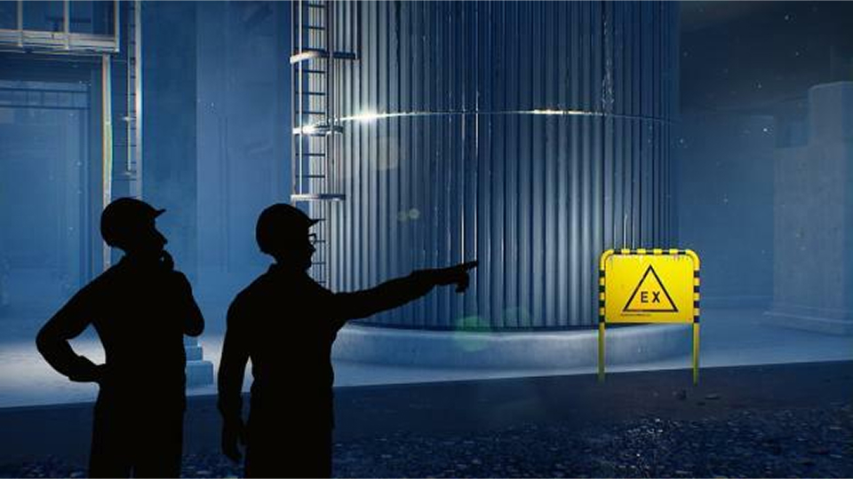 workers at an explosive atmosphere zone